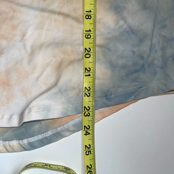 ZYIA Hendrix Dusk Go To Pocket Blue & Orange Tie-dye V-neck Tee Small Women’s - Picture 9 of 11